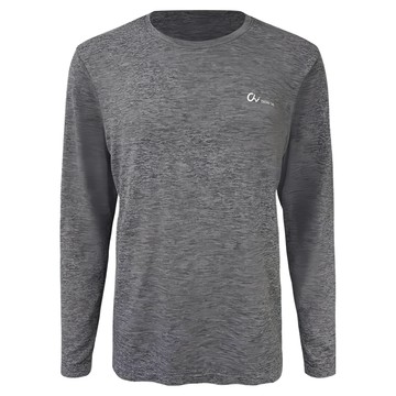 巧奇男款圓領石墨烯長袖 CHBOW108 灰麻花 吸濕排汗 柔軟舒適 抗菌消臭  M