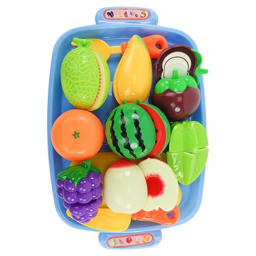 水果切切樂8件組 葡萄版 附大盤子 + 刀叉 ST903B  1組  29 x 19 x 5cm  水果模型