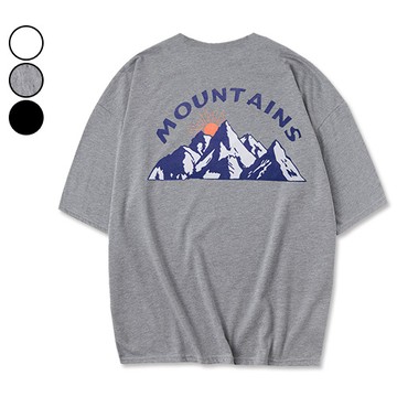 男短T恤 MIT山脈潮流印花落肩五分袖寬鬆短袖上衣 現+預【NW623040】