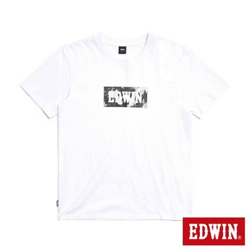 EDWIN 男款 噴漆印花短袖T恤(白色)