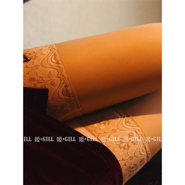 姬Gill：中筒絲襪性感蕾絲花邊80D硅天鵝絨膠防滑過膝襪長腿襪高