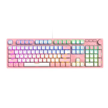 FOXXRAY FXR-HKM-95 星粉全彩RGB旋鈕機械鍵盤-茶軸