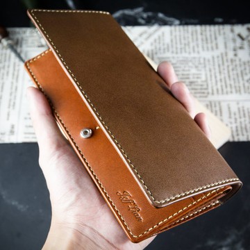 【Mister】客製商品－零錢位 商務長夾．義大利植鞣革 刻字