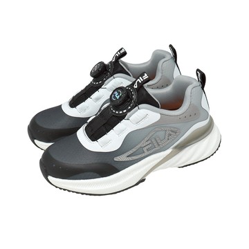 [ACS] Fila 慢跑鞋 J412A 中大童 小朋友 黑 灰 反光系列 旋鈕 運動鞋 斐樂 3J412A048