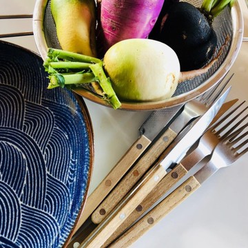 法國製 Sabre Paris 復古酒館 木柄沙拉叉 19cm