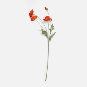 查莉擬真花插罌粟花 60cm 橙紅