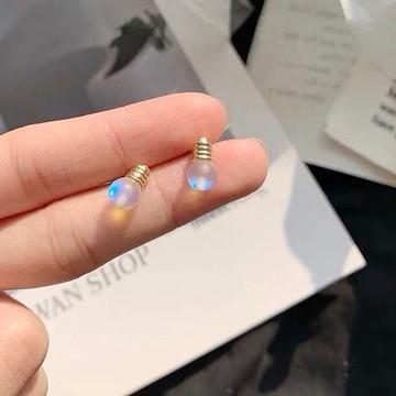 個性小燈泡耳釘女S925銀針韓國網紅小巧簡約趣味耳環氣質百搭耳飾