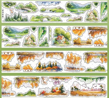 春秋詩畫 PET 紙膠帶