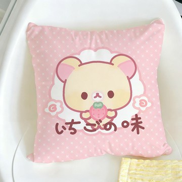 臺灣/🌸抱枕 枕頭可愛輕鬆熊抱枕古早波點臥室宿舍牀上超軟腰靠墊客廳沙發靠枕含芯