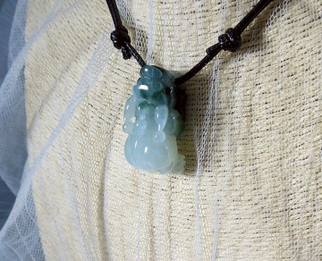 本命年【招財進寶】飄花貔貅翡翠韓國蠟線項鍊*招財、防小人