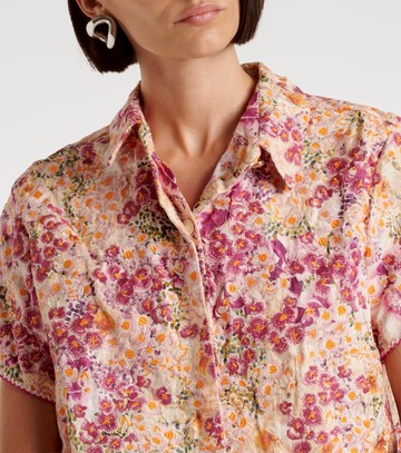 Agua by Agua Bendita Virtuosa Florecer cropped linen shirt