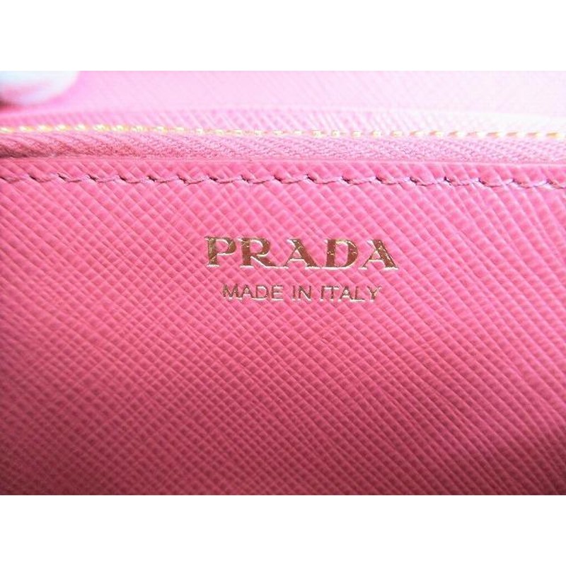 プラダ PRADA サフィアーノ レザー 2つ折り 長財布 ロングウォレット パスケース 付き 【未使用保管品】 | LINEショッピング