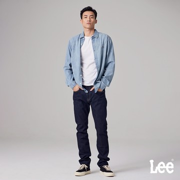 Lee 705 彈性中腰標準小直筒牛仔褲 男 深藍洗水 MODERN LB317060898