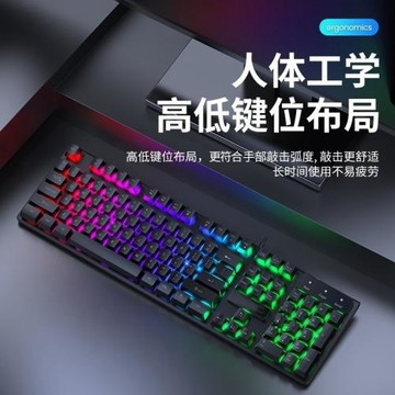 有線鍵盤鍵鼠套裝機械手感臺式筆記本電腦辦公游戲電競背光靜音