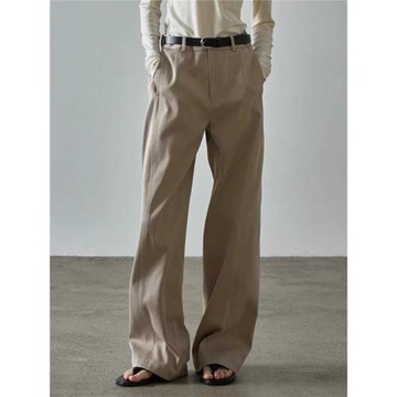 FACADE PATTERN 休閑褲女2025秋冬新款高腰顯瘦直筒褲女闊腿長褲