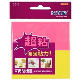 N次貼 62785 超粘可再貼標籤  螢光黃+粉紅  60張/2本【APP滿額下單10%點數(單一帳號最高5000點)】1/31止