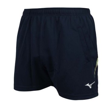 MIZUNO 男短版排球褲-吸汗速乾 慢跑 訓練 美津濃 台灣製 V2TBCA0214 丈青炫綠白
