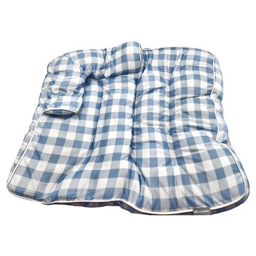 奧斯卡 寵物涼感睡床 藍格紋 柔軟舒適 L型枕墊  L(58 x 50 x 15cm)  1袋