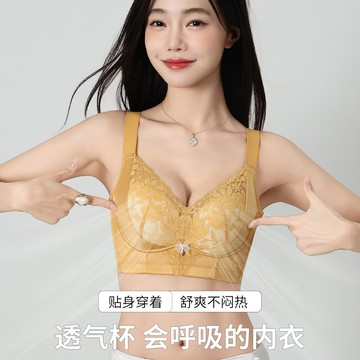 🚀虧本到貨🚀日本🇯🇵新款透氣蕾絲小胸聚攏內衣側收副乳防下垂舒適桑蠶絲調整型文胸罩