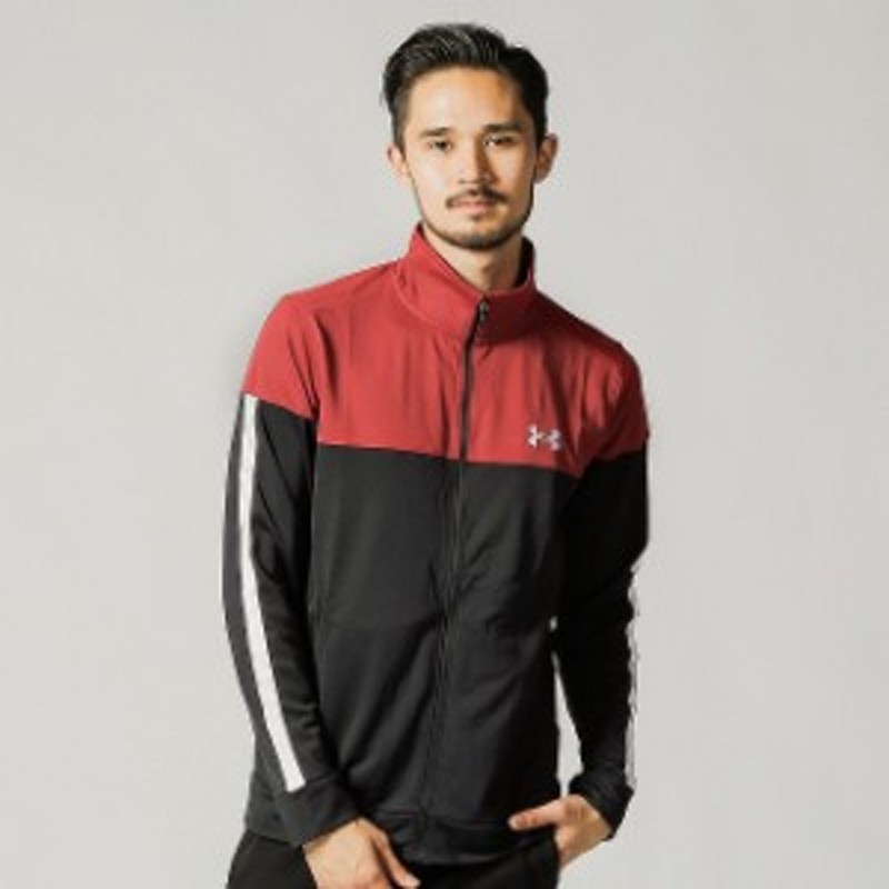 アンダーアーマー メンズ 長袖ジャージジャケット UA SPORTSTYLE PIQUE TRACK JACKET (1313204 651) レッド× ブラック | LINEショッピング