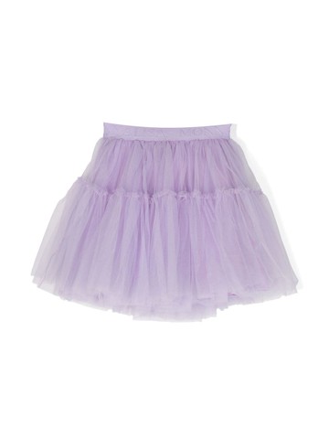 Monnalisa - tiered tulle miniskirt - kids - Cotton/Polyamide - 3 - Purple