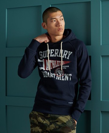 Superdry Men's Men's Mascot Varsity Overhead Hoodie Navy / Nautical Navy - Size: M