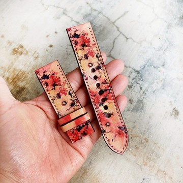 Leather Watch Straps 22mm,24mm, Hand-Stitched Handmade