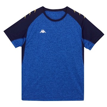 KAPPA義大利時尚吸濕排汗中性短袖圓領衫 義大利藍麻花/丈青 33258NWX7F