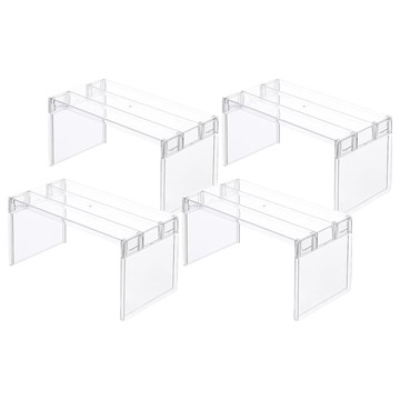 inomata ㄇ型分層架高收納架(寬)  4個  白色 + 透明色