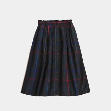 【蛋植物古著】霓虹燈條高腰毛料古著裙