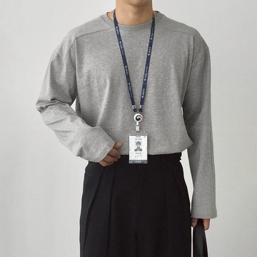 正韓日常輕柔純棉肩切剪裁圓領長袖T恤 3色 YUPPIE 預購商品 1110