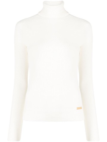 Balmain - roll-neck merino-wool jumper - women - Merino - 34 - Neutrals