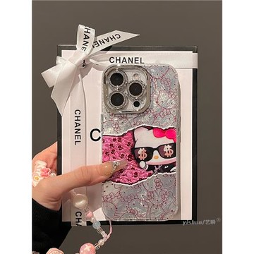 適用蘋果16ProMax手機殼新款iPhone15pro趣味可愛墨鏡鈔票kt貓咪14plus小眾個性創意13女款12max鏡頭全包11pm