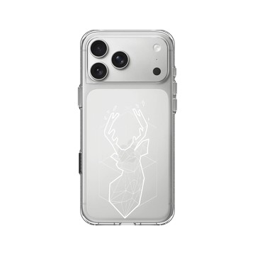 iPhone 17 Pro Max Clear Case（相機按鈕） 透明 - Animal Silhouette / 動物剪影 - 幾何-北歐系列/白鹿