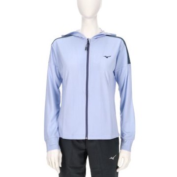 Mizuno 美津濃 女款 藍色 針織 連帽 合身 防曬 運動 休閒 外套 32TCA73219