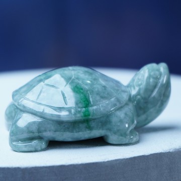 【吉祥‧長壽】飄花翡翠烏龜 | 天然緬甸A貨翡翠 | 送禮