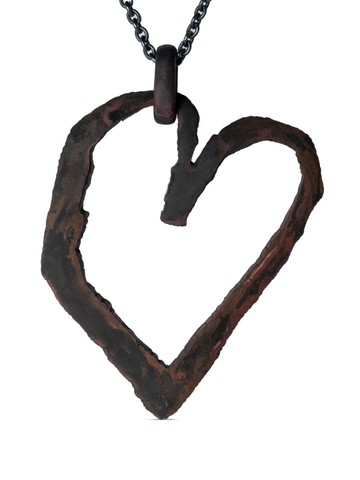 Parts of Four - Jazz's Heart necklace - unisex - Oxidised Sterling Silver/Brass - One Size - Black