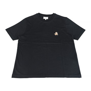 MAISON KITSUNE Speedy可愛刺繡布標LOGO綿質圓領短袖T恤(男款/黑)