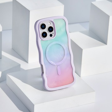 【kate spade】iPhone 16系列 MagSafe 磁吸防摔波浪殼 粉彩紫｜實用防護 安全升級｜ 送禮自用首選