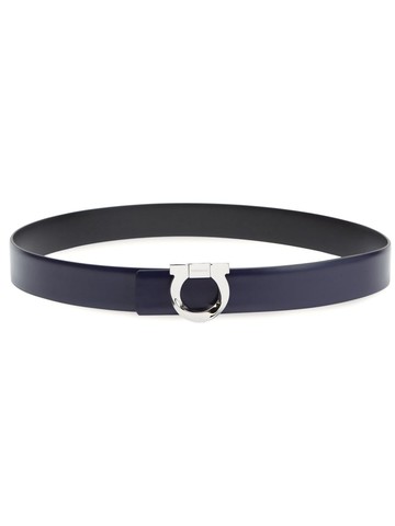 Ferragamo - Gancini reversible calfskin belt - men - CALFSKIN - 100 - Blue