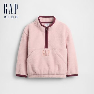 【GAP】男幼童裝|Logo刺繡圓領長袖上衣-粉色(841130)