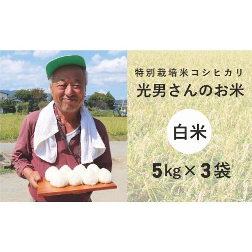 ふるさと納税 滋賀県 高島市 ◆特別栽培米 コシヒカリ光男さんのお米 白米  5kg×3袋