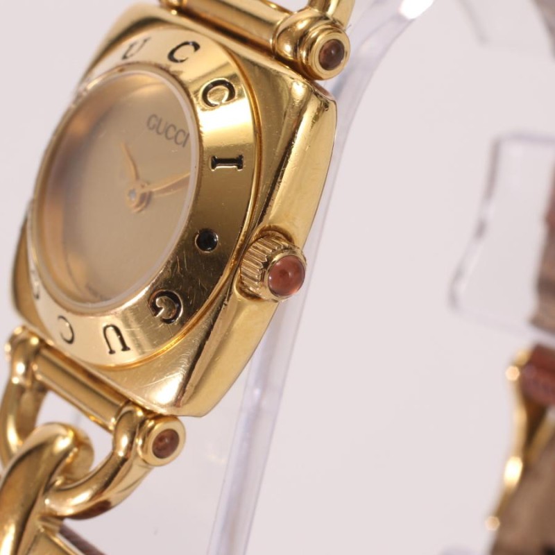 ヴィンテージ グッチ ホースビット 腕時計 ゴールド 金具 6300L 高級