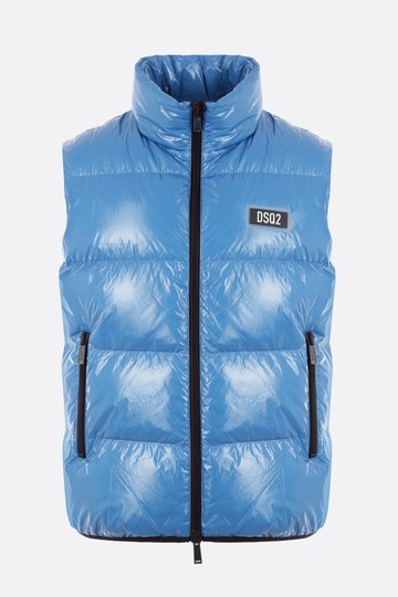 DSQUARED2 Puffer Vest quilted shiny nylon sleeveless down jacket Man