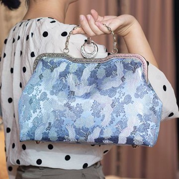 手提口金手工布藝diy材料包鑲鉆火炬提手大容量手拎女非成品391#