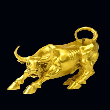純銅華爾街牛擺件 旺市牛 開業禮品招財牛工藝品飾品 生肖牛擺設