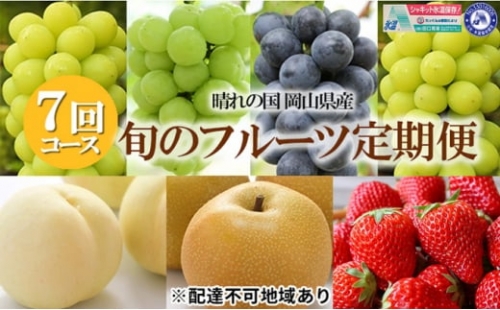 フルーツ 定期便 2024年 先行予約 晴れの国 岡山県産 旬のフルーツ定期便 7回コース 桃 もも 葡萄 ぶどう 梨 なし 苺 いちご 岡山県産 国産 セット ギフト [№5220-1092]