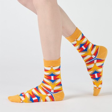 聯名國家兩廳院_歇山重簷 中筒襪 - 黃(F)