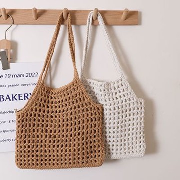 [米蘭精品] 現貨+預購 女草編包手提包渡假單肩側背包大容量藤編織包包-棉線吊帶2色74ly51