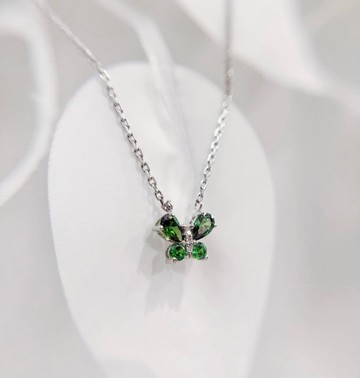 925綠色鋯石蝴蝶項鏈
